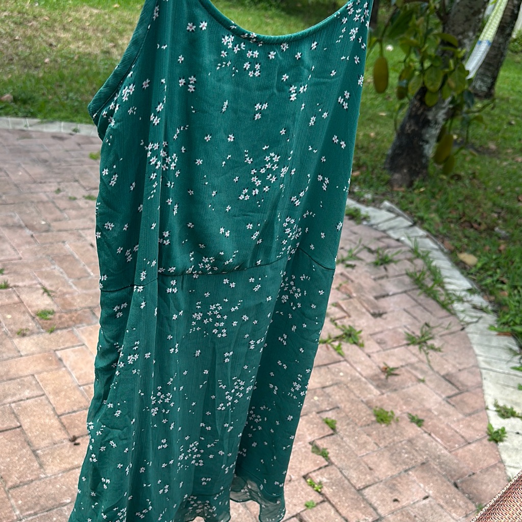 Abercrombie Girls Green Floral Sleeveless Dress